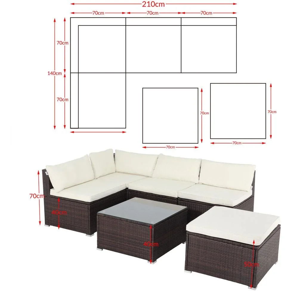 Polyrattan Lounge Set 16tlg. Braun - 1
