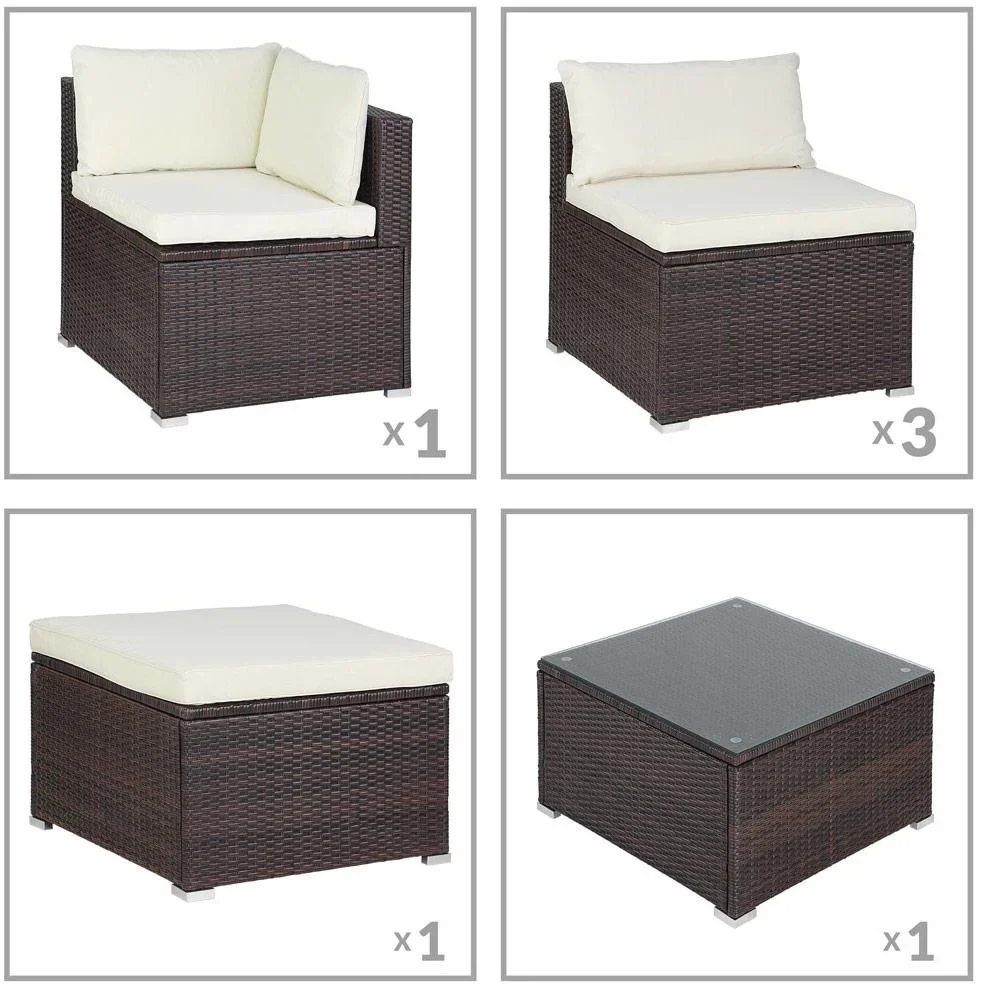 Polyrattan Lounge Set 16tlg. Braun - 5