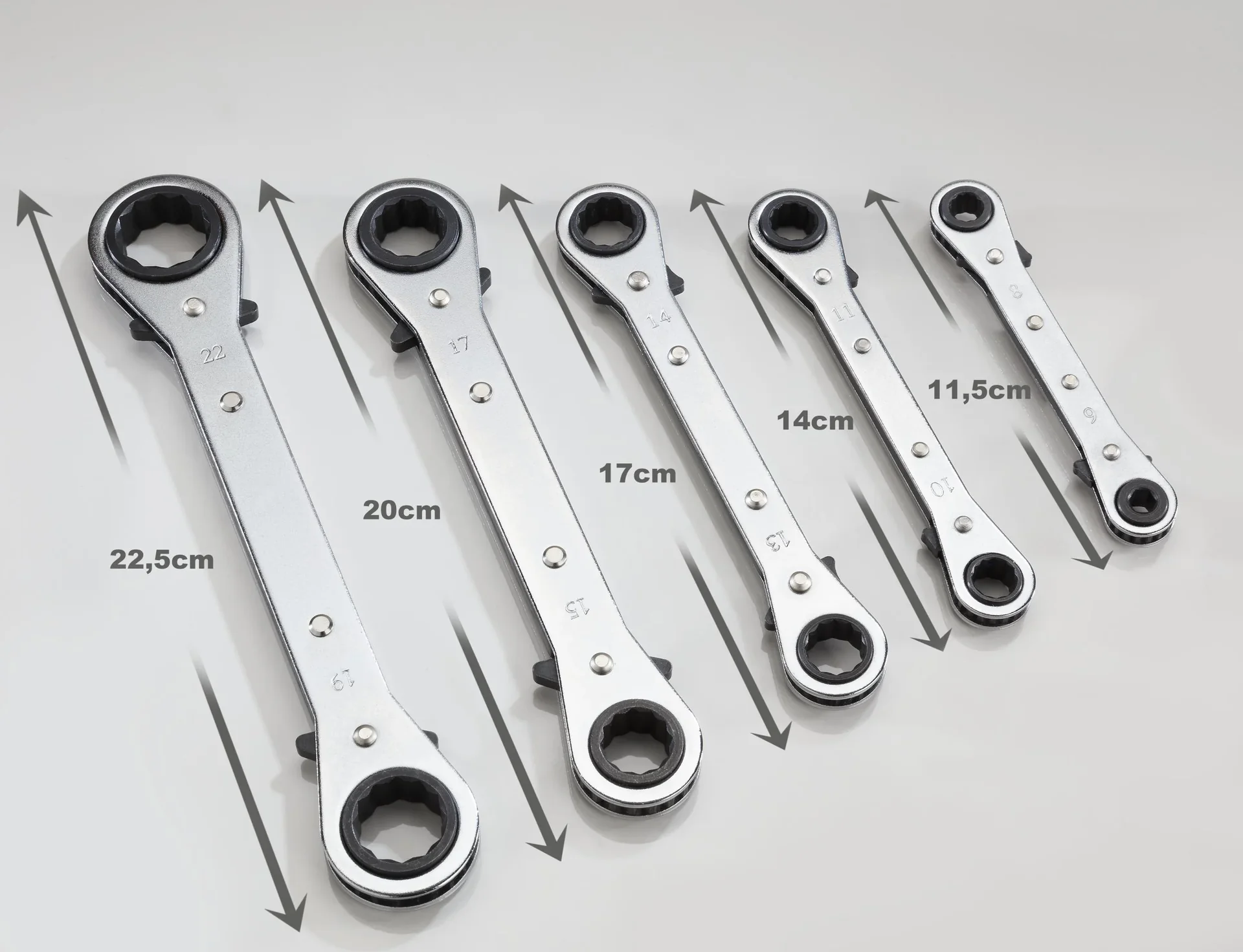 Ratschen-Ringschlüssel-Satz 5-teilig - 0