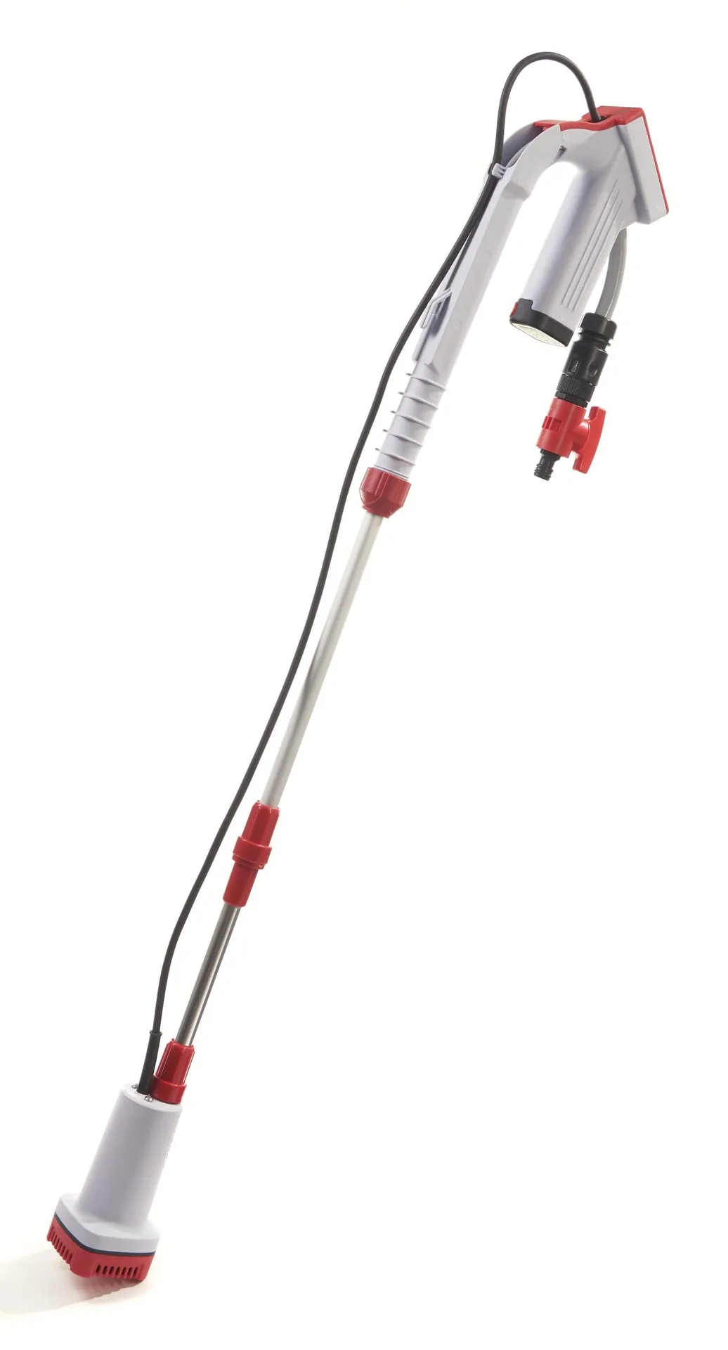 Set Akku-Regenfasspumpe, teleskopierbar, 12 Volt + Regentonnen-Netz 95 cm + Gartenschlauch-Set „Economic ½“, 20 Meter - 0