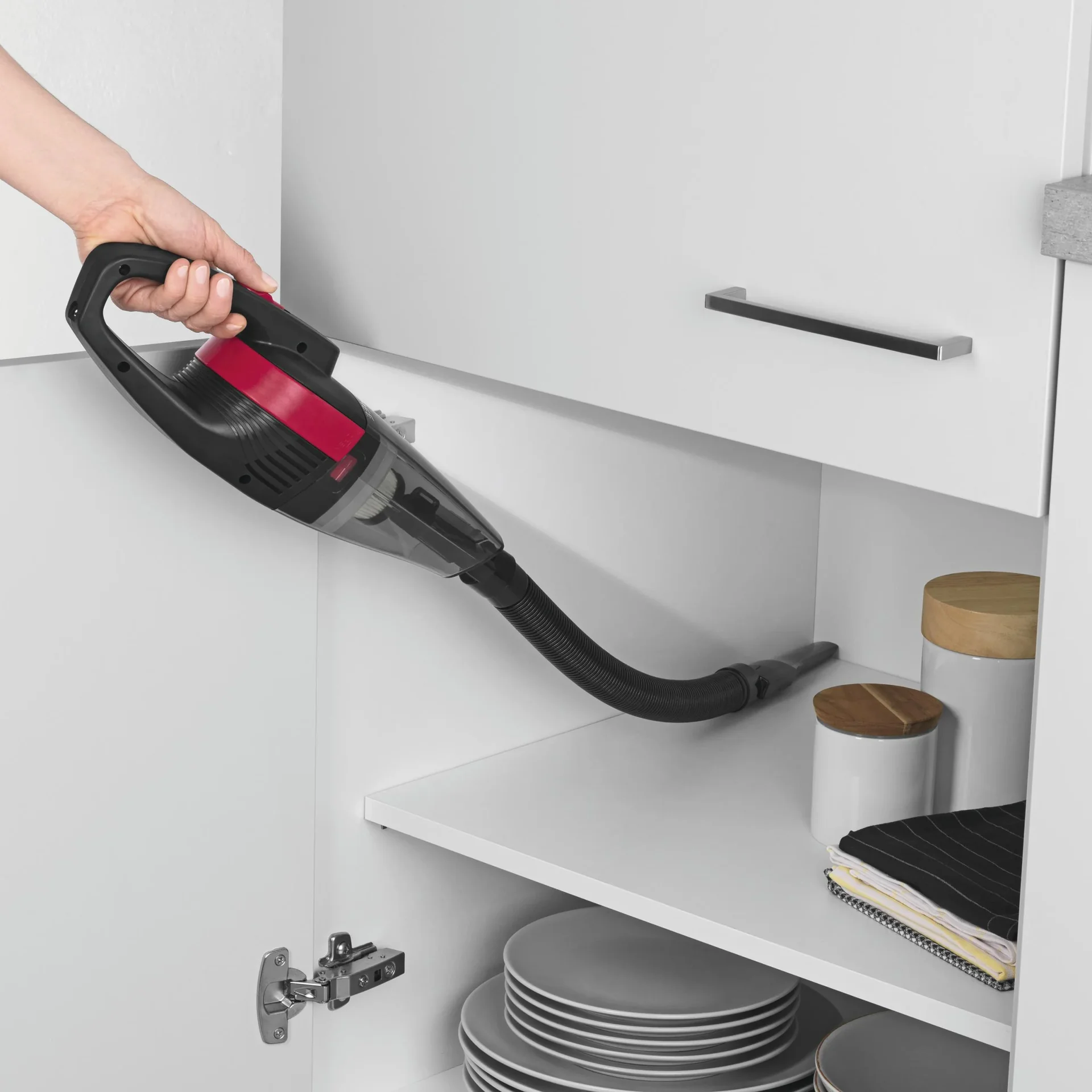 Akku-Handstaubsauger, Nass/ Trocken, Grau/ Rot, 7,4 Volt - 4