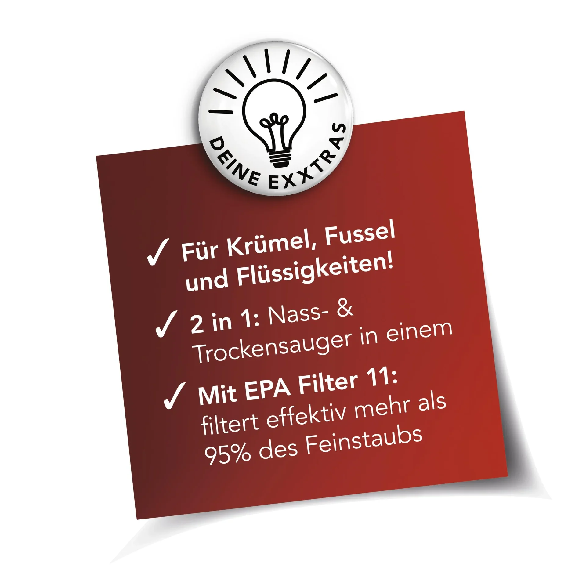 Akku-Handstaubsauger, Nass/ Trocken, Grau/ Rot, 7,4 Volt - 5