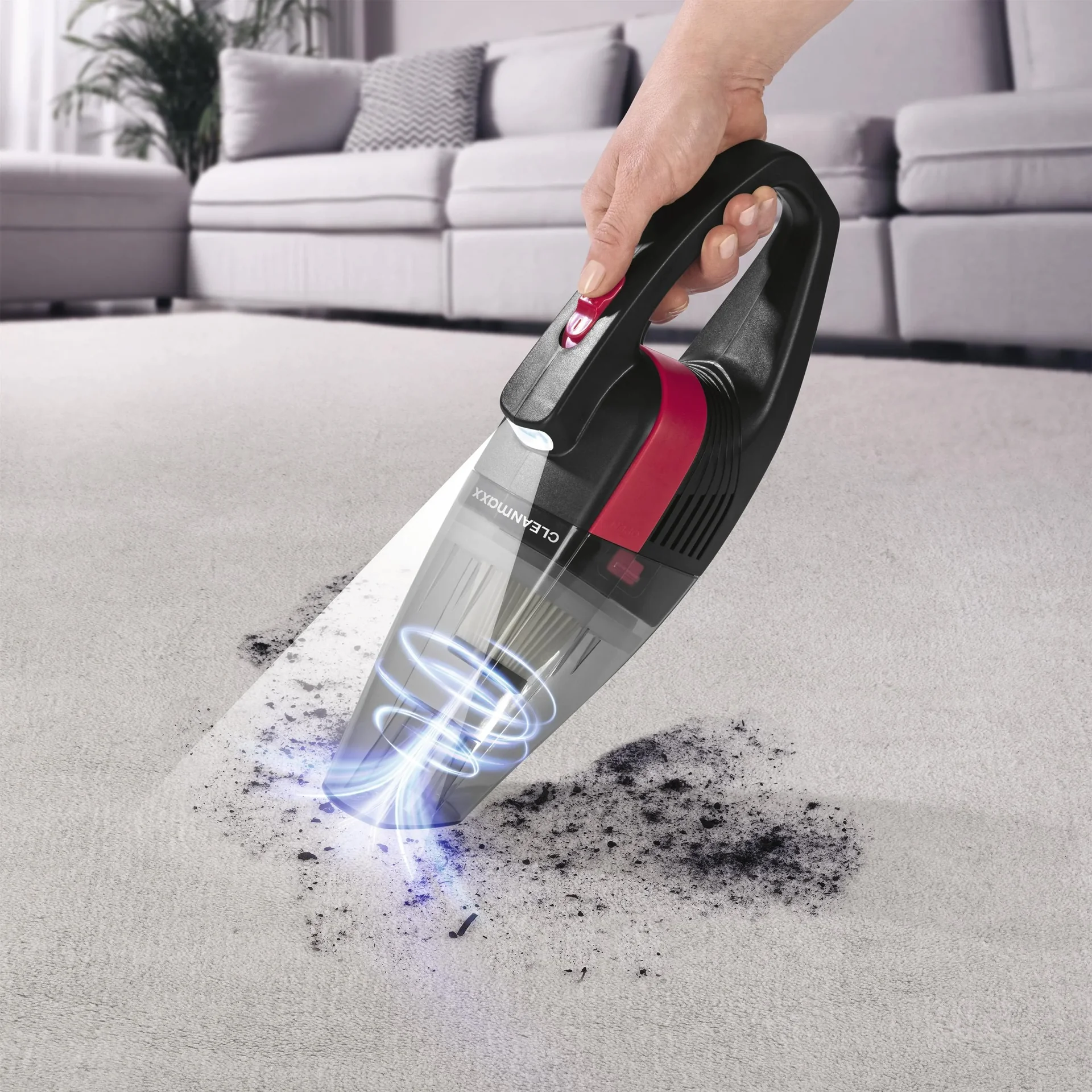 Akku-Handstaubsauger, Nass/ Trocken, Grau/ Rot, 7,4 Volt - 7