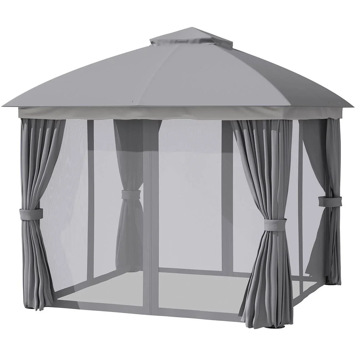 Pavillon mit Sonnensegel Aluminium 3 m x 3 m - 2