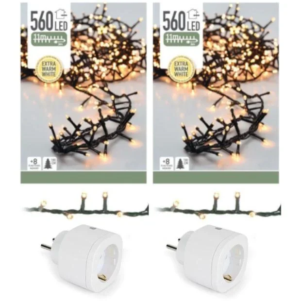 2x Weihnachtsbaumbeleuchtung 11 Meter Smart steuerbar per Telefon 560LED für den Innenbereich METAL Smart home - 0