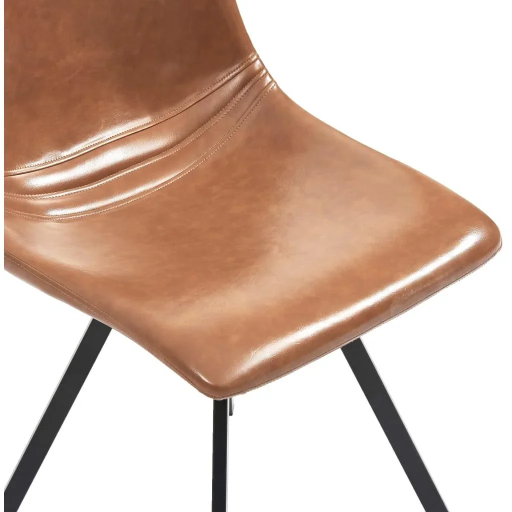 Esszimmerstühle 2-Sitzer Kunstleder cognac-farbig - 0