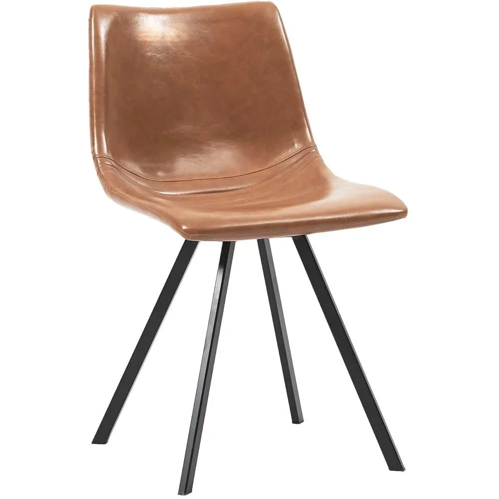 Esszimmerstühle 2-Sitzer Kunstleder cognac-farbig - 1