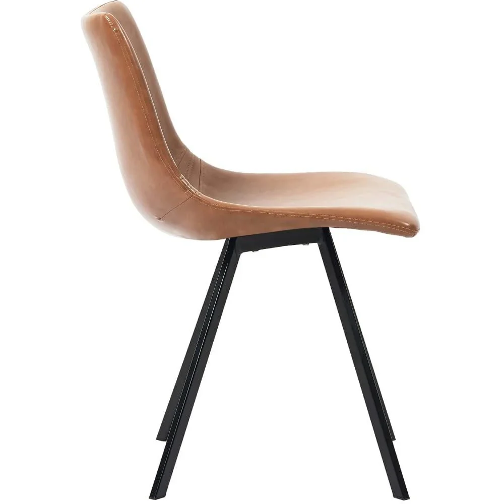 Esszimmerstühle 2-Sitzer Kunstleder cognac-farbig - 3
