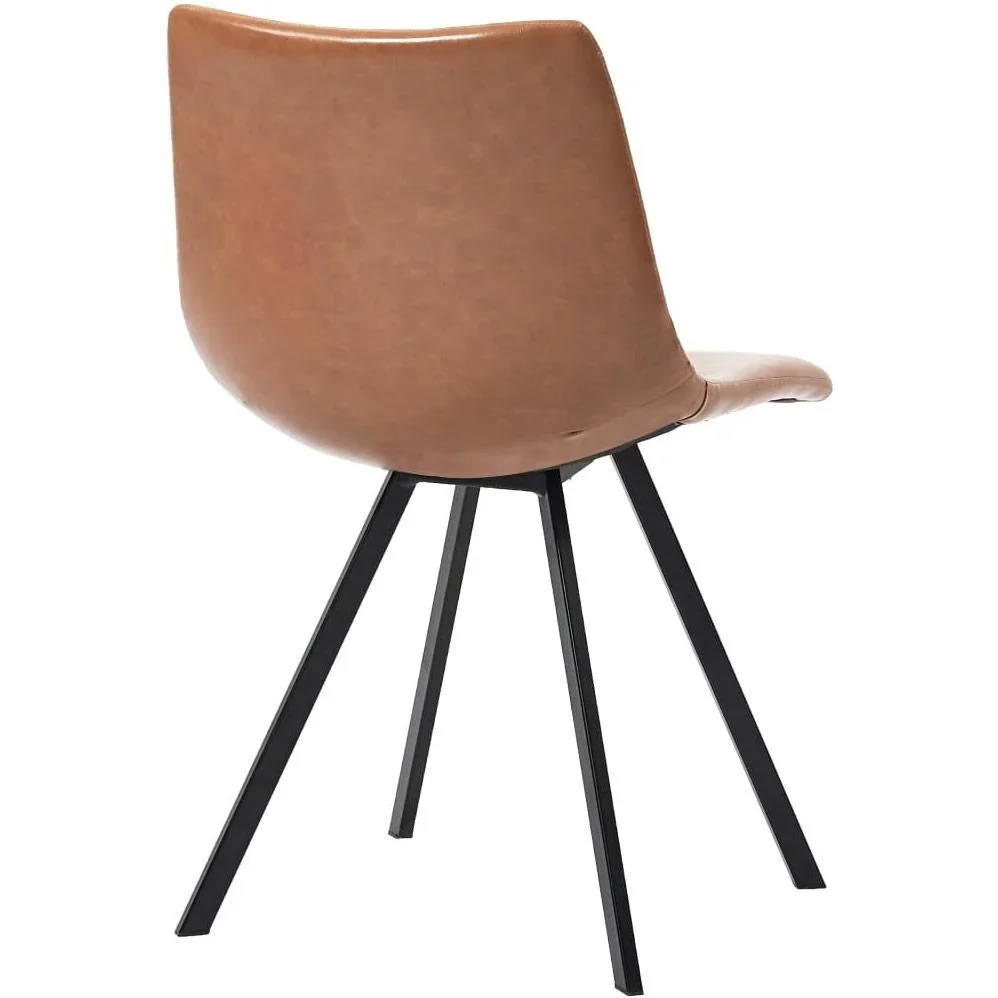 Esszimmerstühle 2-Sitzer Kunstleder cognac-farbig - 4