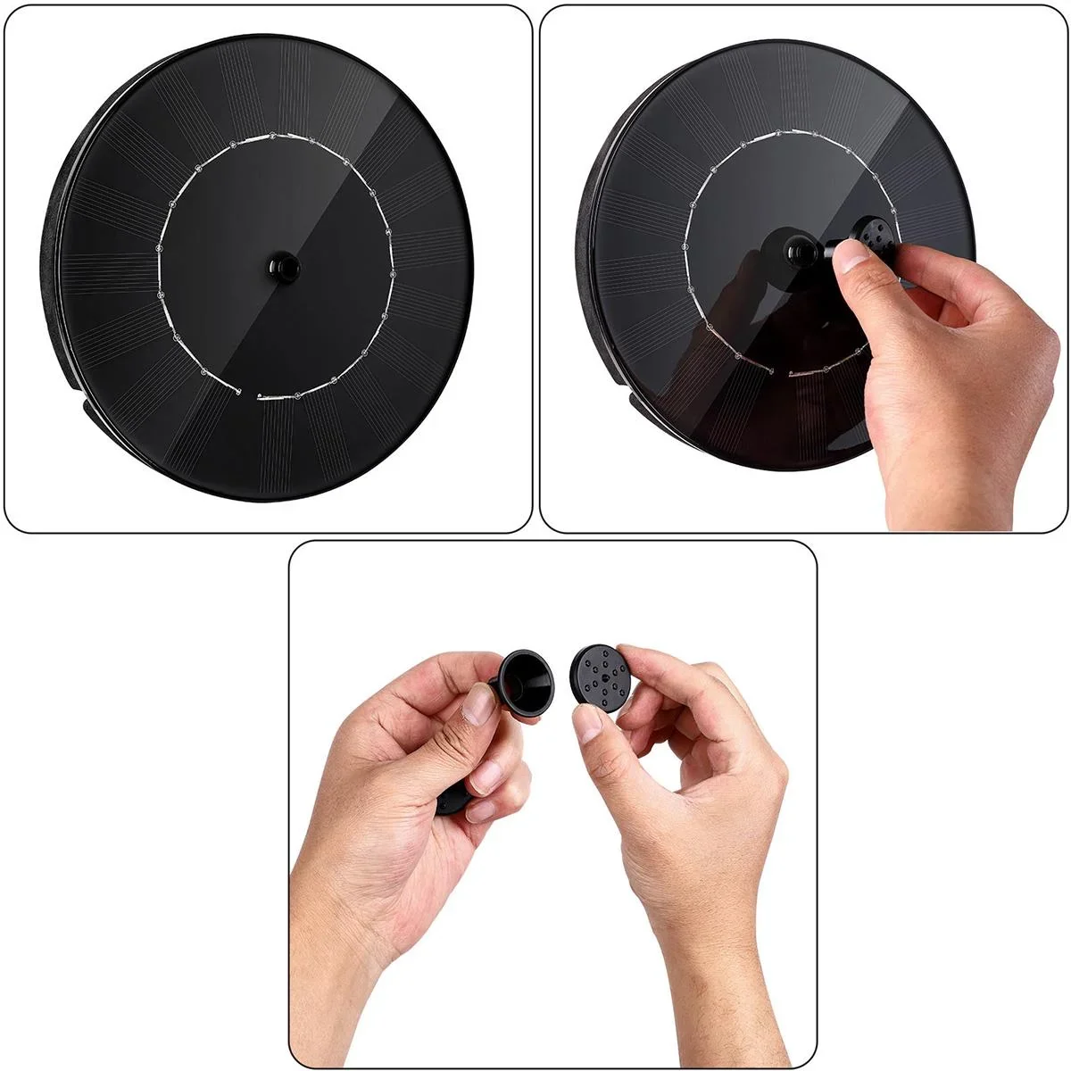 Solarbrunnen auf Solarpanel 150 l/h Teichbrunnen - Solarstrom - 3