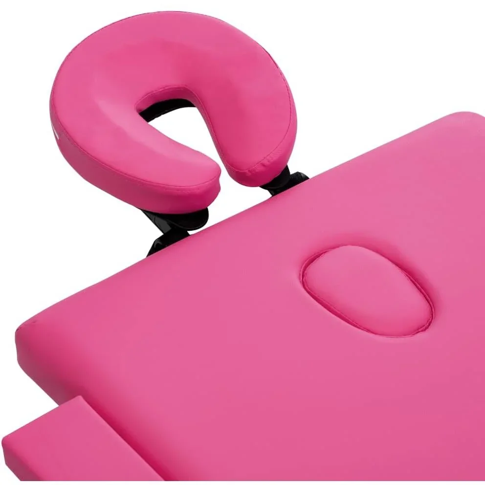 Klappbarer Massagetisch 2 Zonen Aluminium rosa - 2