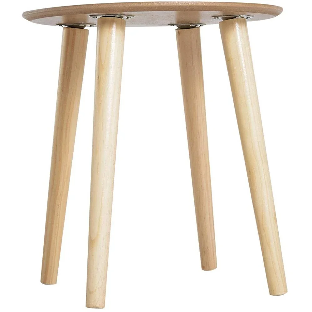 Beistelltisch Couchtisch Wohnzimmertisch rund aus MDF-Holz+Kiefer natur ?38,5 x 41,5 cm - 2