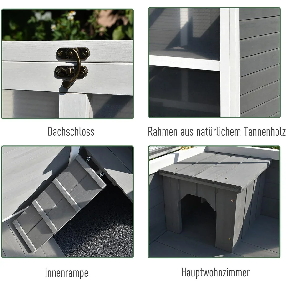 Kaninchenstall mit Rollen natur - 1