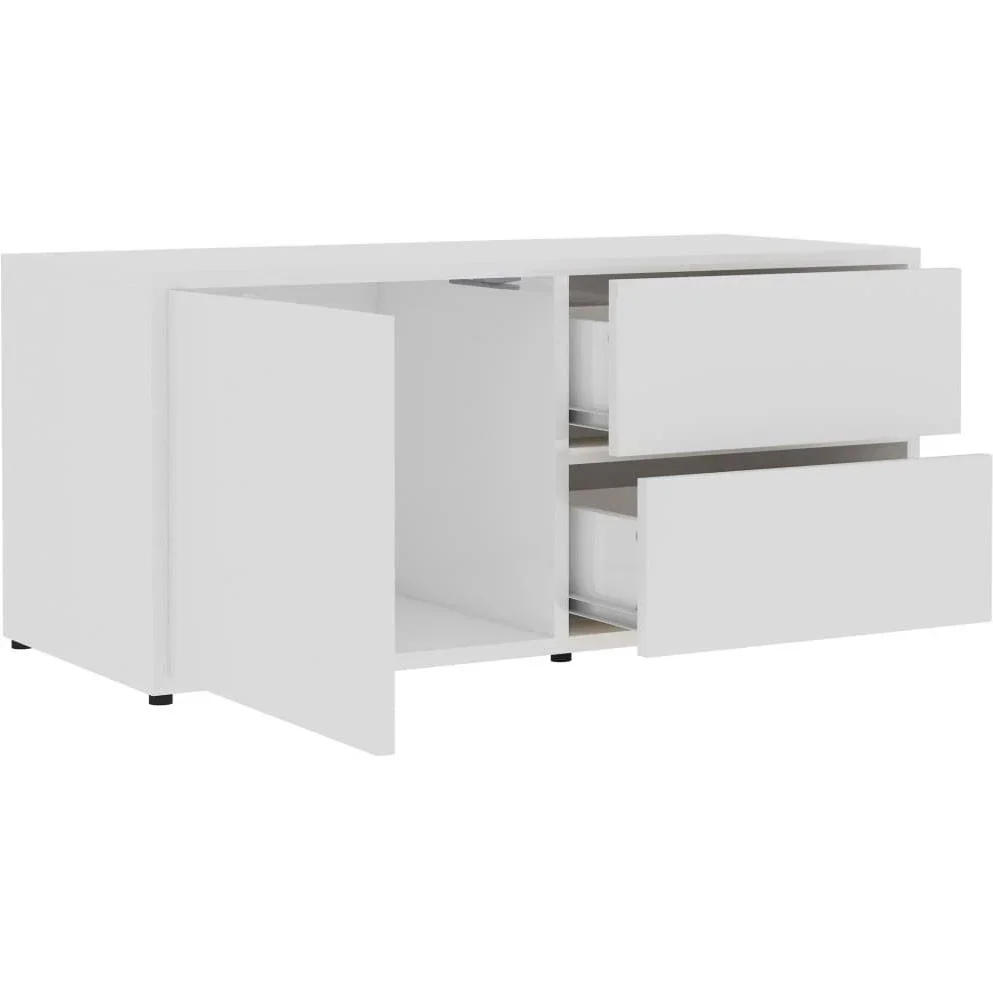 TV-Schrank 80x34x36 cm Hochglanz weiß Spanplatte - 4