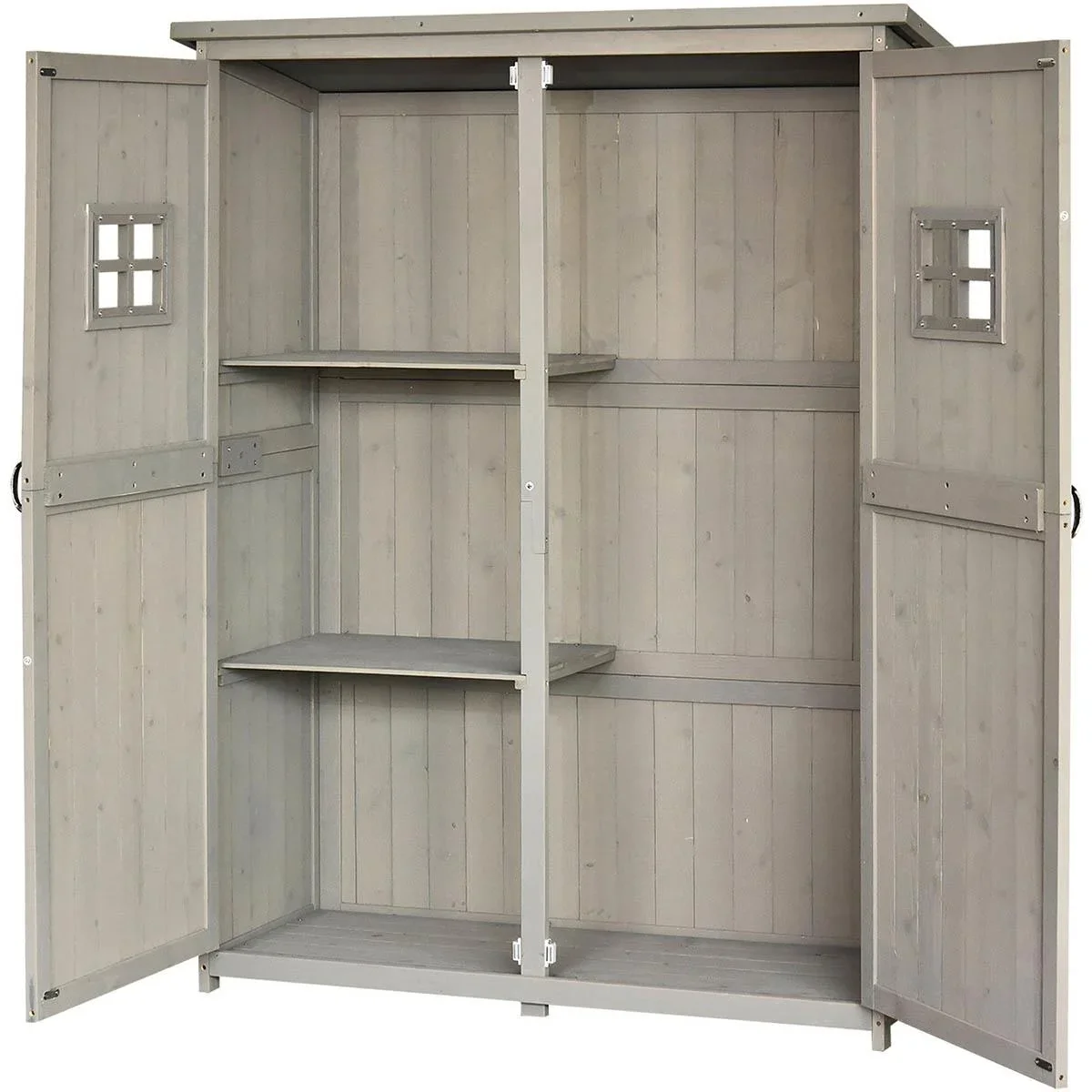Geräteschuppen Gerätehaus Geräteschrank Pultdach Garten Holz Grau 127,5x50x164cm - 0