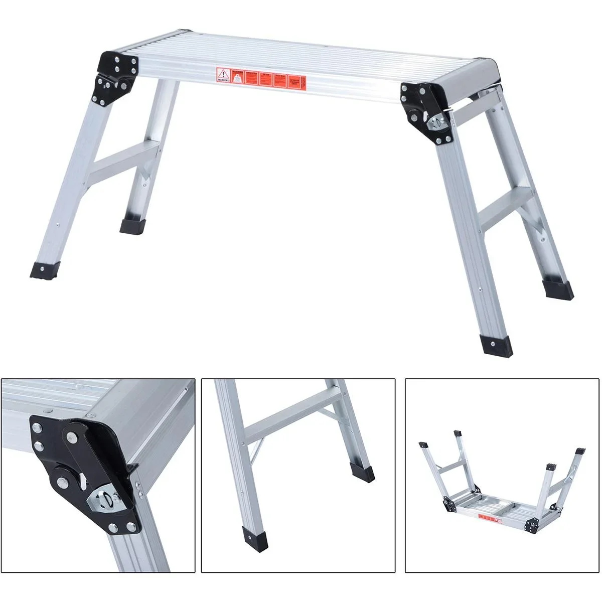 Arbeitsplattform mit integrierter Klappsperre silber - 1