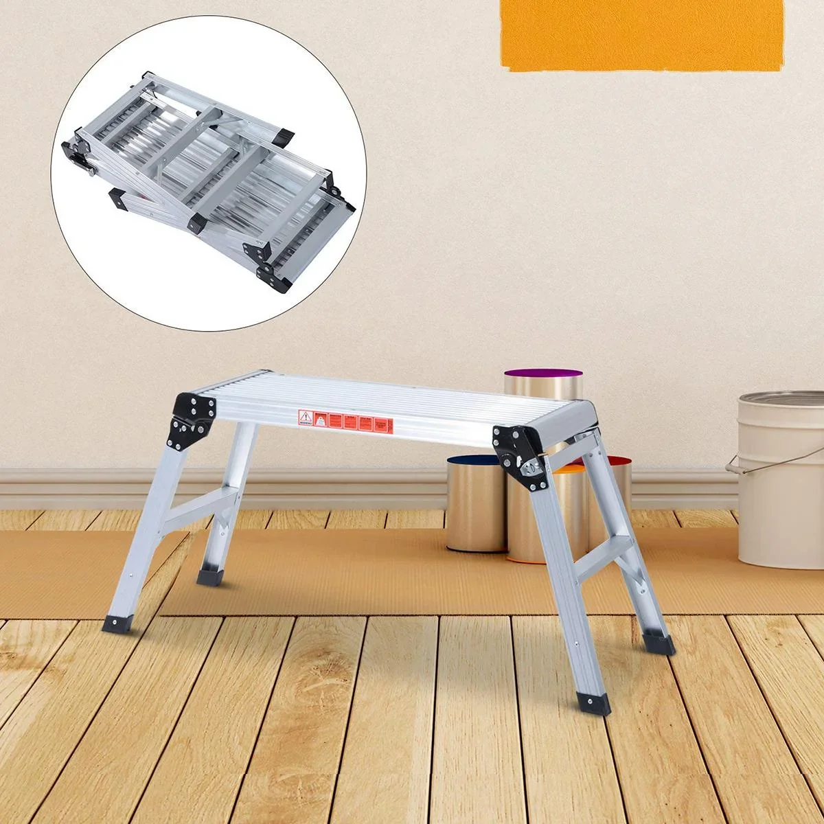 Arbeitsplattform mit integrierter Klappsperre silber - 5