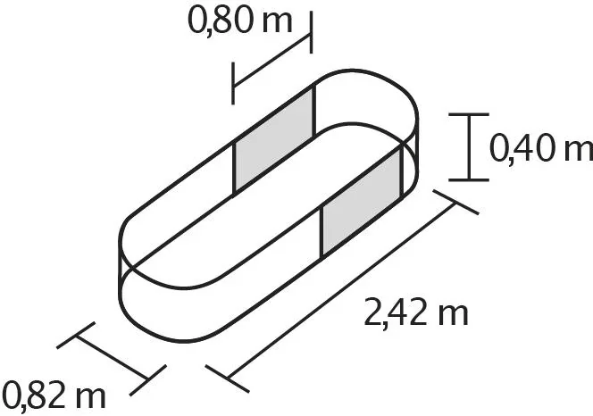 Hochbeeterweiterung stretched 401 granit, 0,8 x 0,4 m - 0