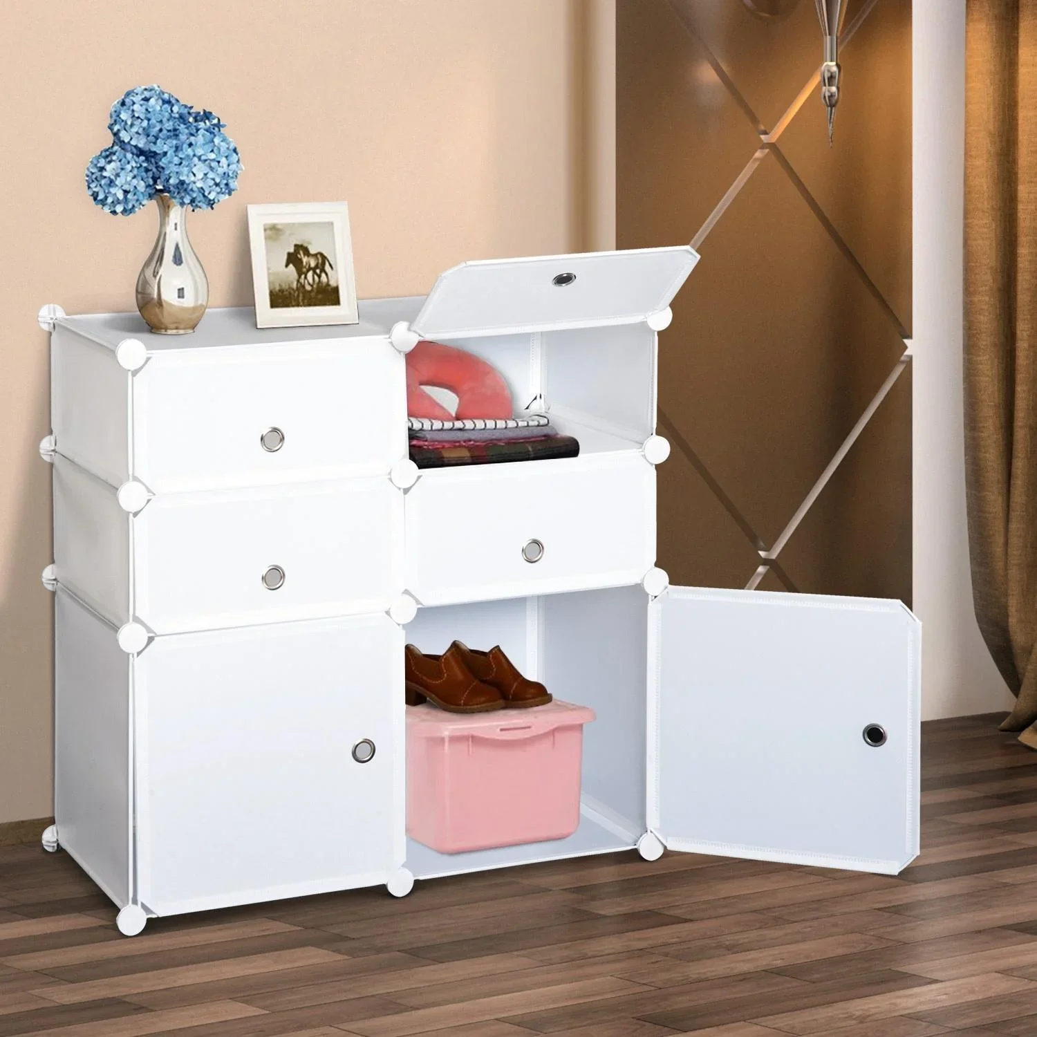 Kleiderschrank, weiß - 1