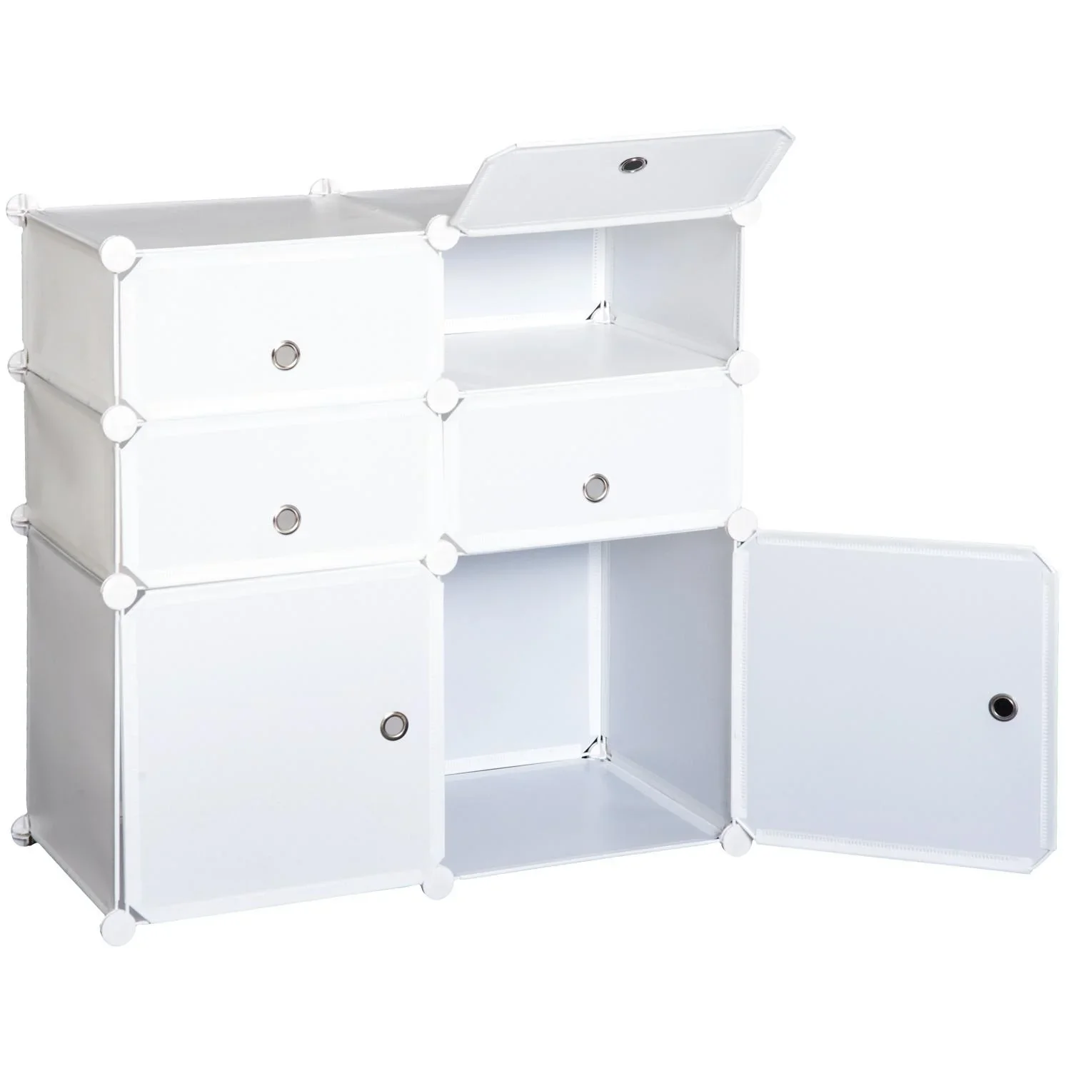 Kleiderschrank, weiß - 2