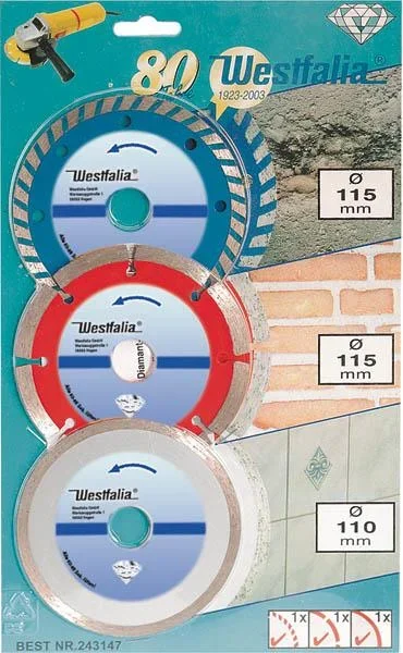 Diamant Trennscheiben Satz 3 tlg. TURBO/SEG, 110/ 115 trocken VR, MPA - 0