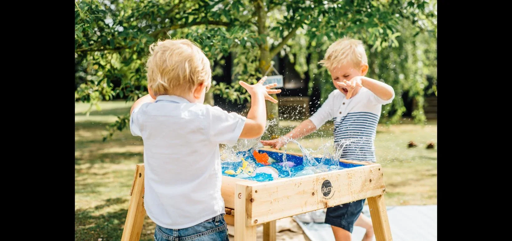 Sand- und Wassertisch Build and Splash, Outdoor-Spieltisch für Kinder aus Holz, natur - 1