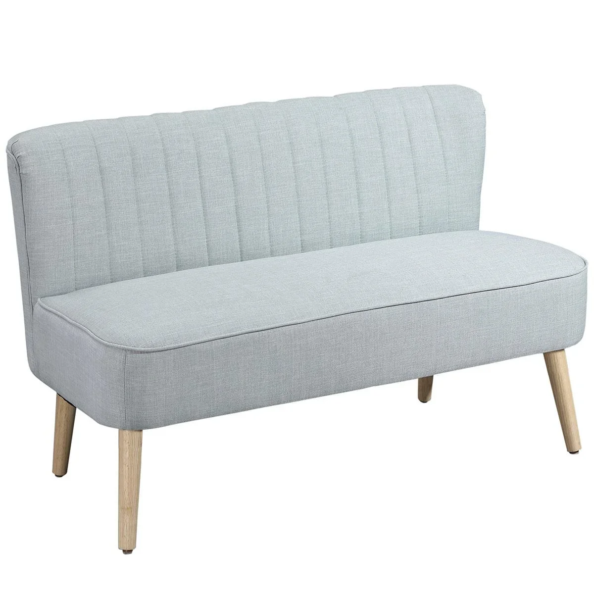 2-Sitzer Stoffsofa Polstersofa Sitzmöbel Loungesofa Holz Schaumstoff Hellgrün 117 x 56,5 x 77 cm - 1