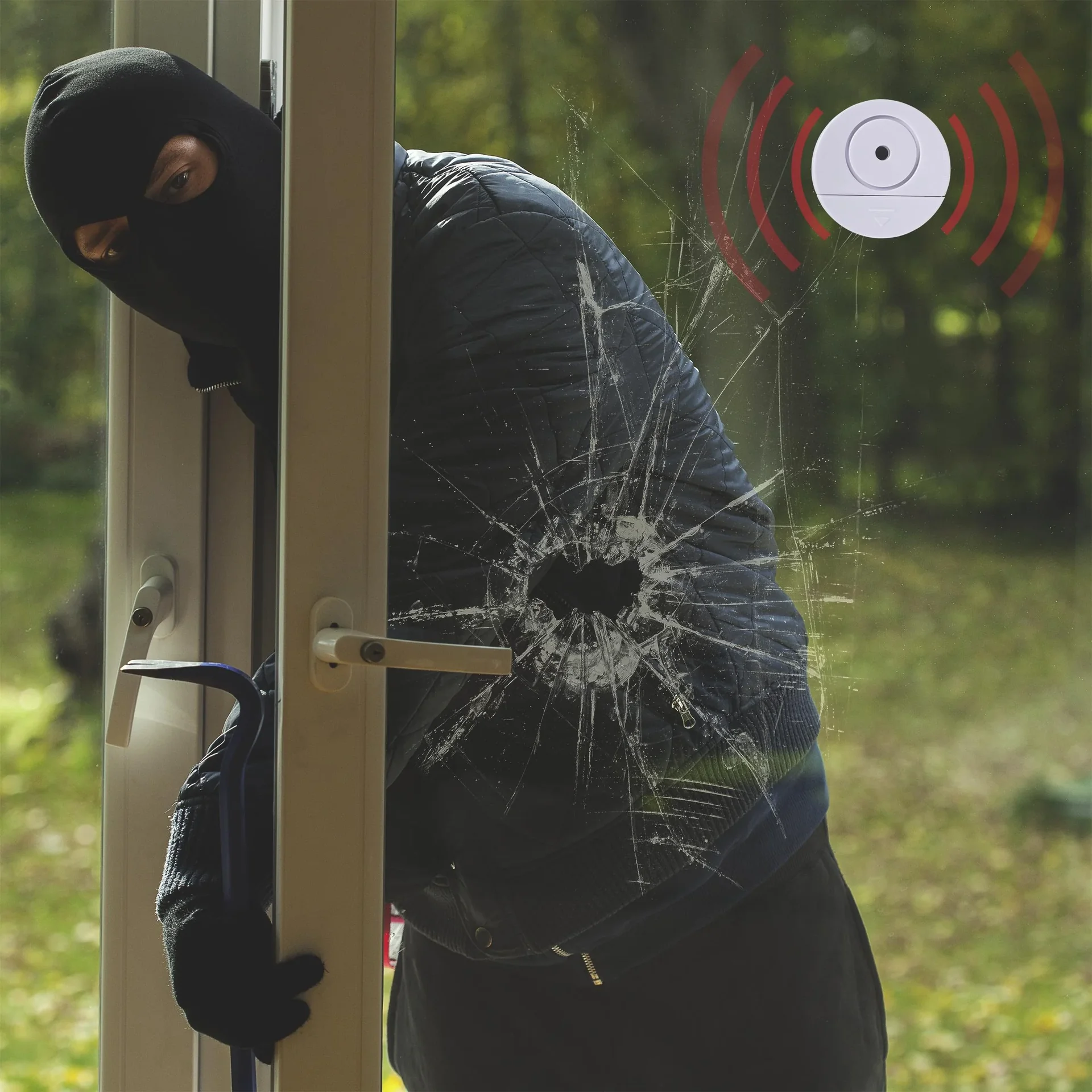 Glasbruchmelder inkl. Batterien - 2er Set - 0