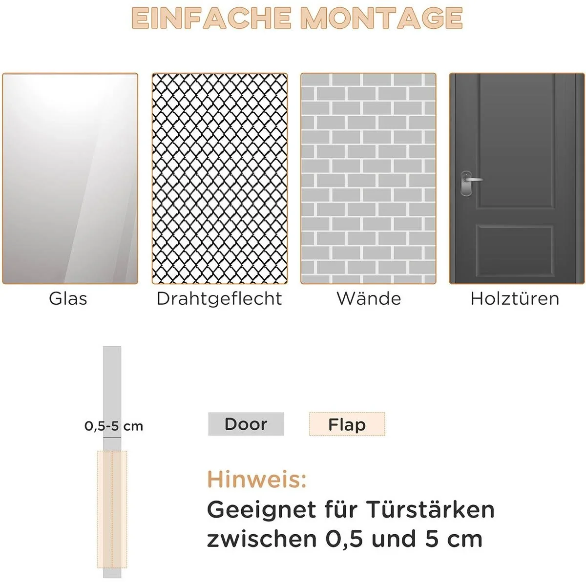Katzenklappe Hundeklappe 4 Verschluss-Optionen mit Magnet Haustierklappe für Innentür Klappe für Haustiere bis 9 kg 30 x - 1