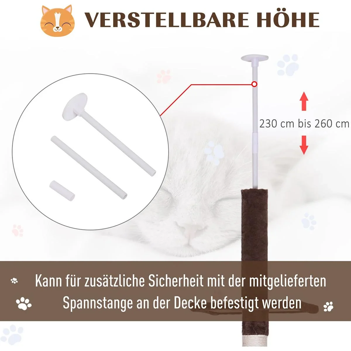 Kratzbaum höhenverstellbar beige - 2