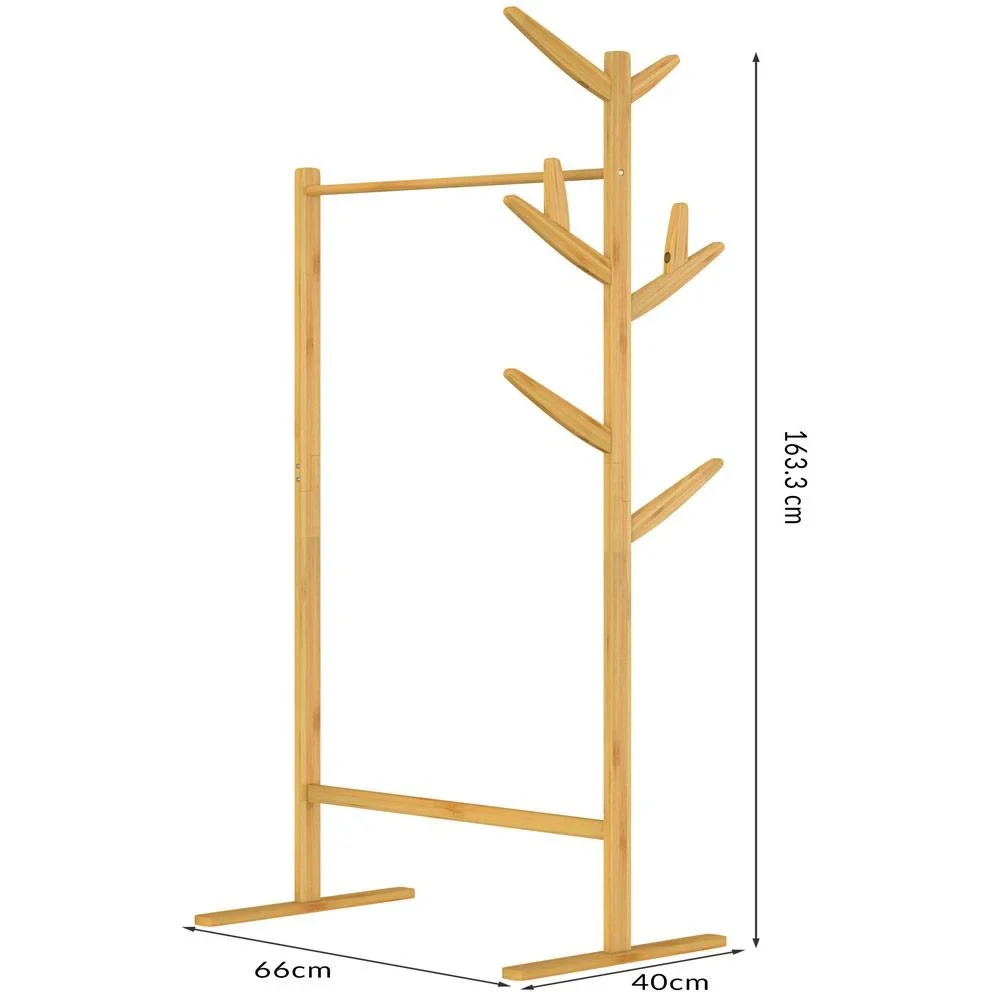 Kleiderbügel aus Bambus mit 8 Haken - 1