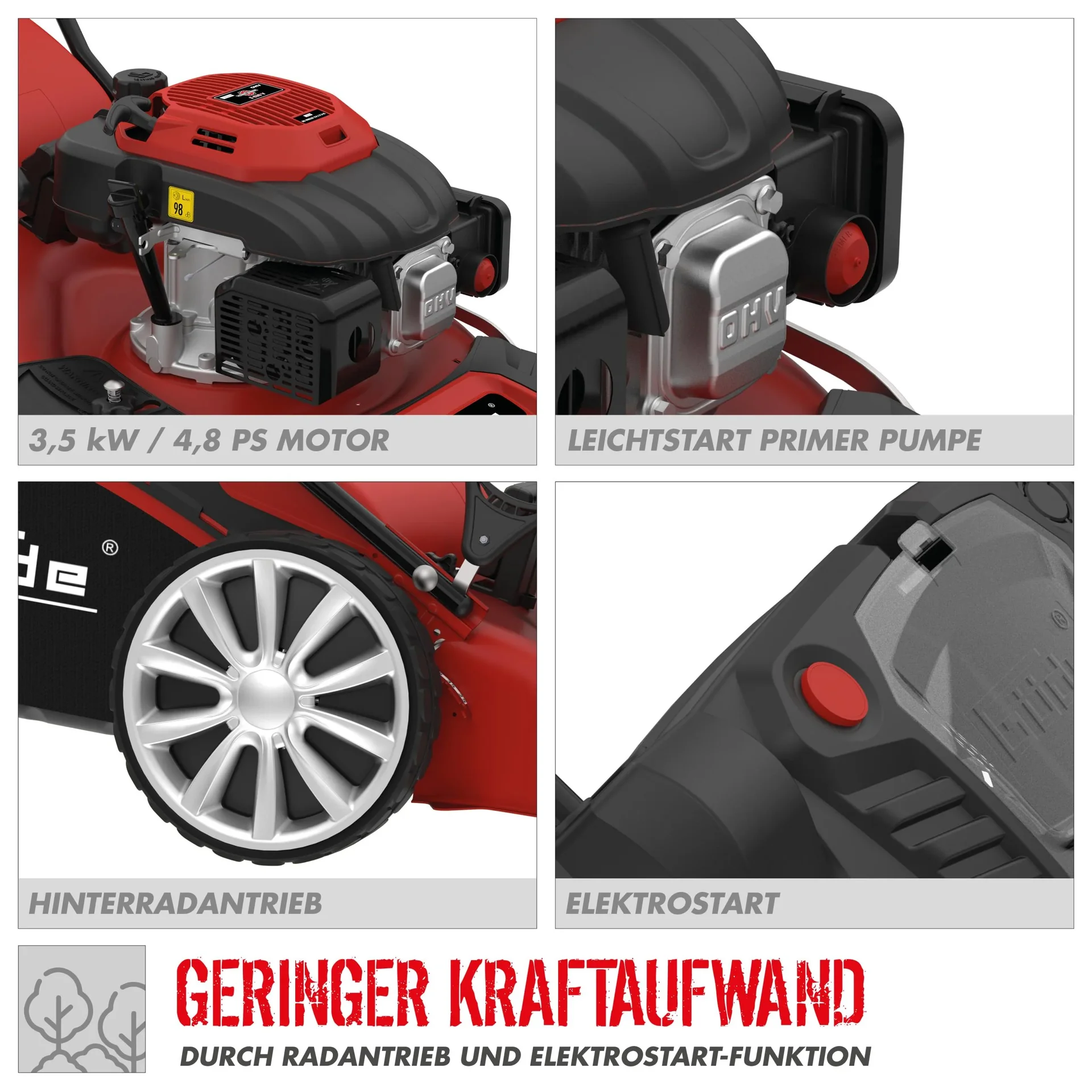 Rasenmäher Big Wheeler 554.1 R LI-ES - 4,8 PS - 55 cm - 6