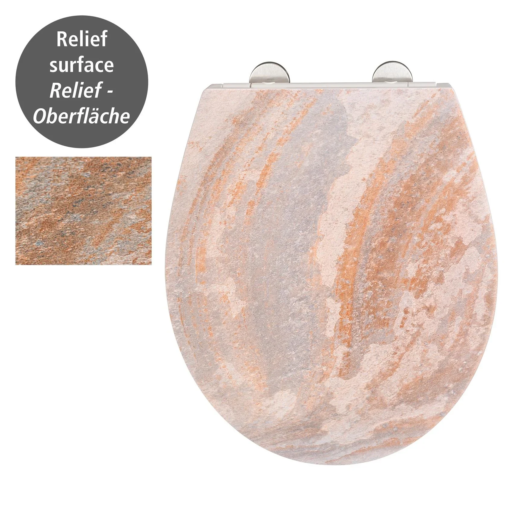 Premium WC-Sitz Canyon mit Relief, aus antibakteriellem Duroplast, mit Absenkautomatik - 2