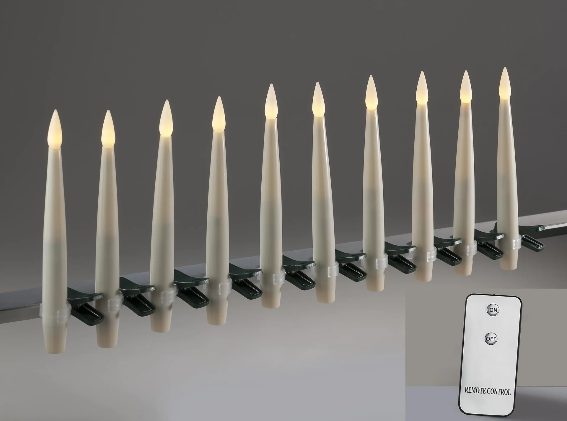 Kabellose Spitzkerzen mit Fernbedienung - 10er Set - 3