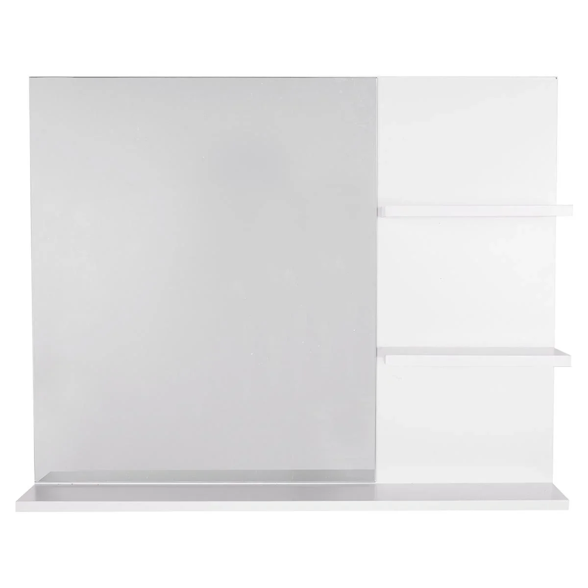 Badspiegel mit 3 Ablagen weiß - 0