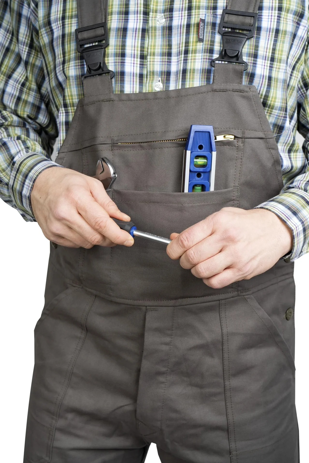 Moleskin Latzhose, Farbe oliv, Gr.48 - 0