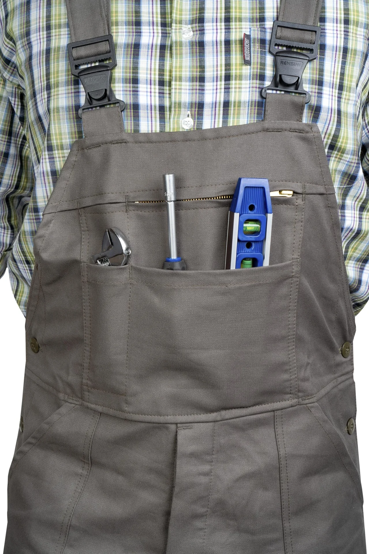 Moleskin Latzhose, Farbe oliv, Gr.48 - 1