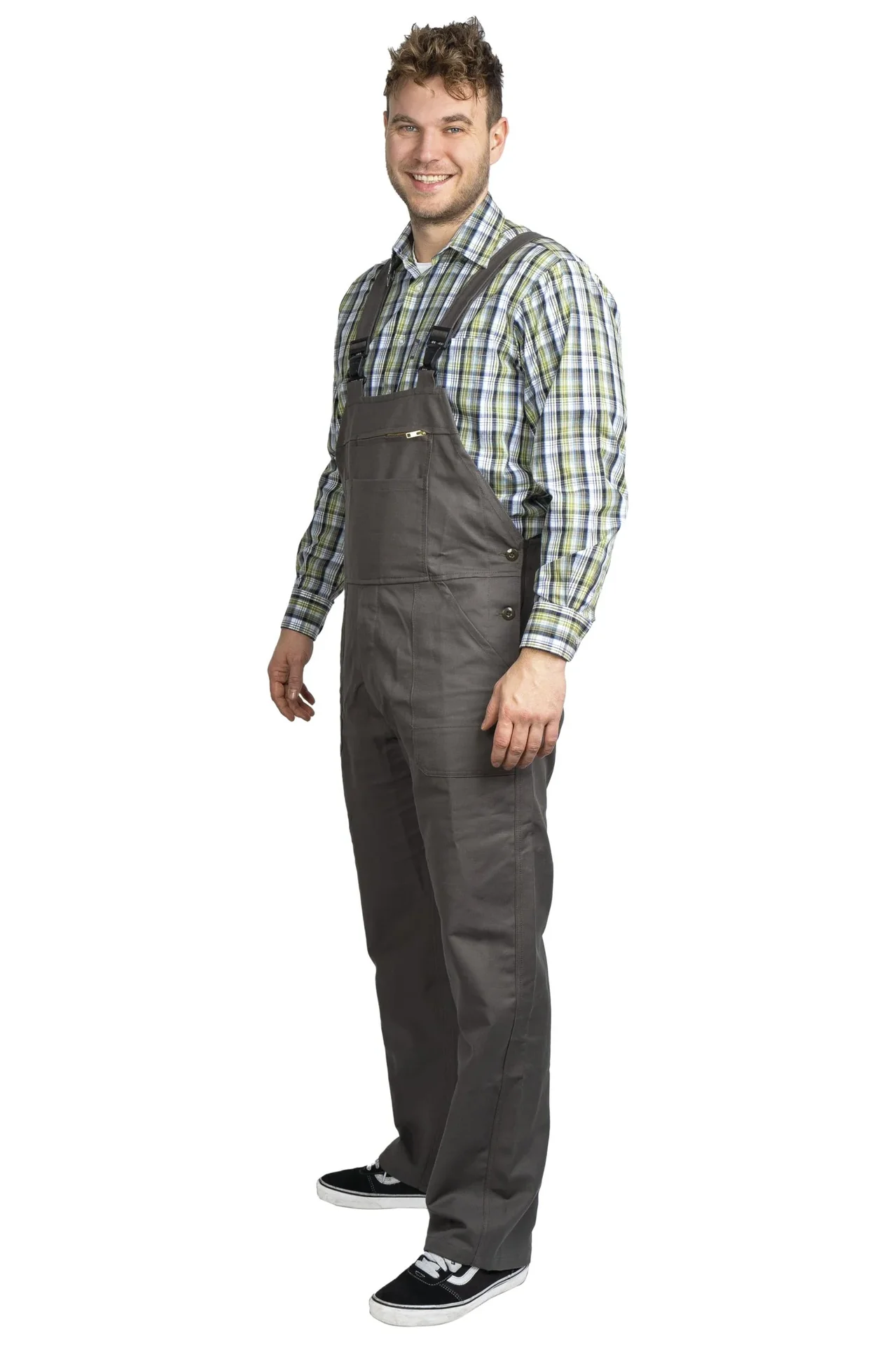 Moleskin Latzhose, Farbe oliv, Gr.48 - 2