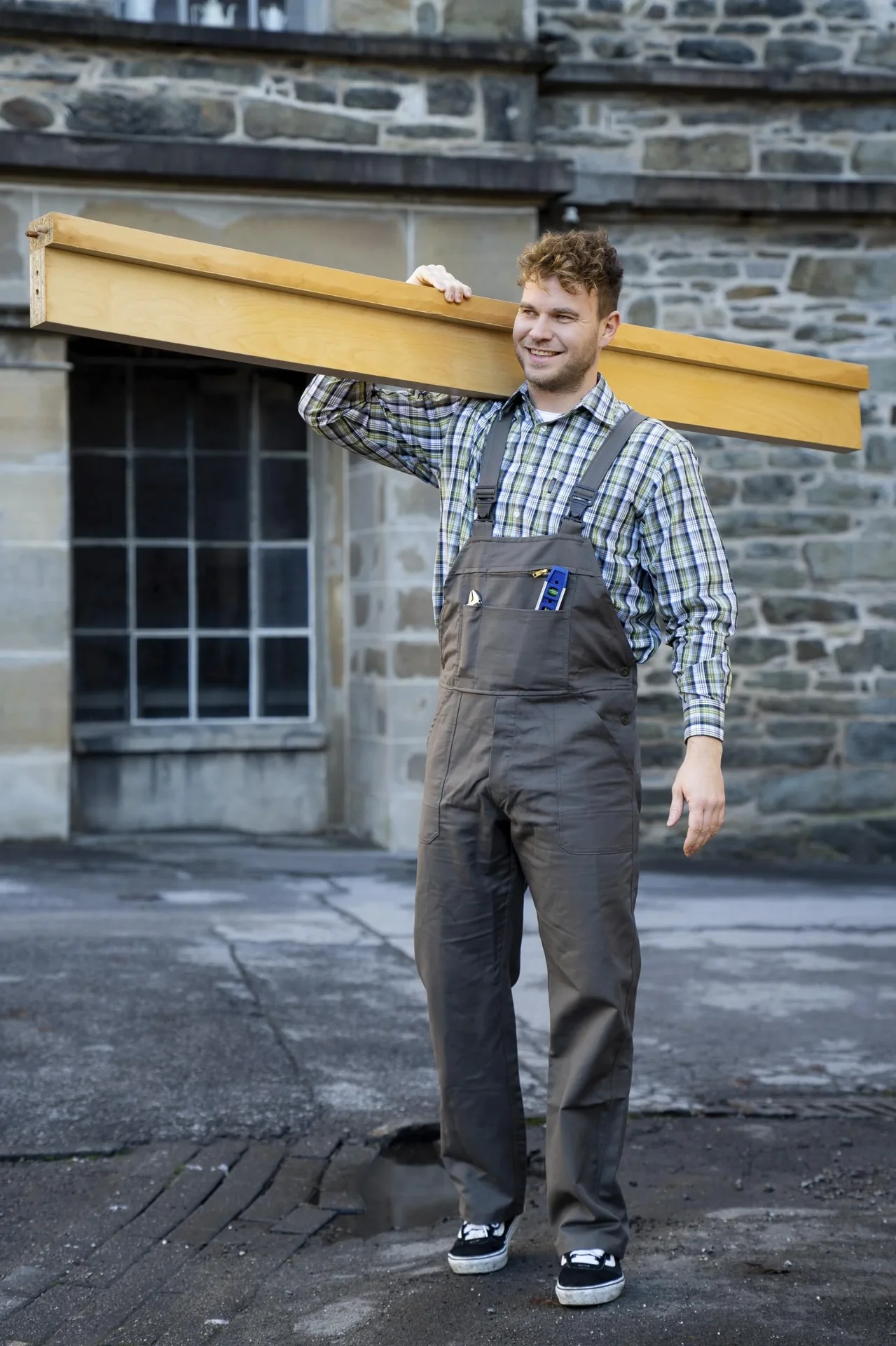 Moleskin Latzhose, Farbe oliv, Gr.48 - 4