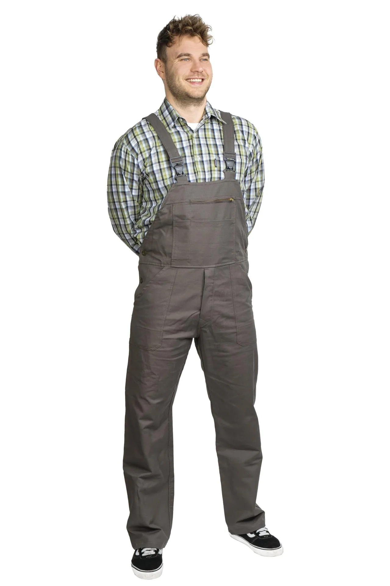 Moleskin Latzhose, Farbe oliv, Gr.48 - 5