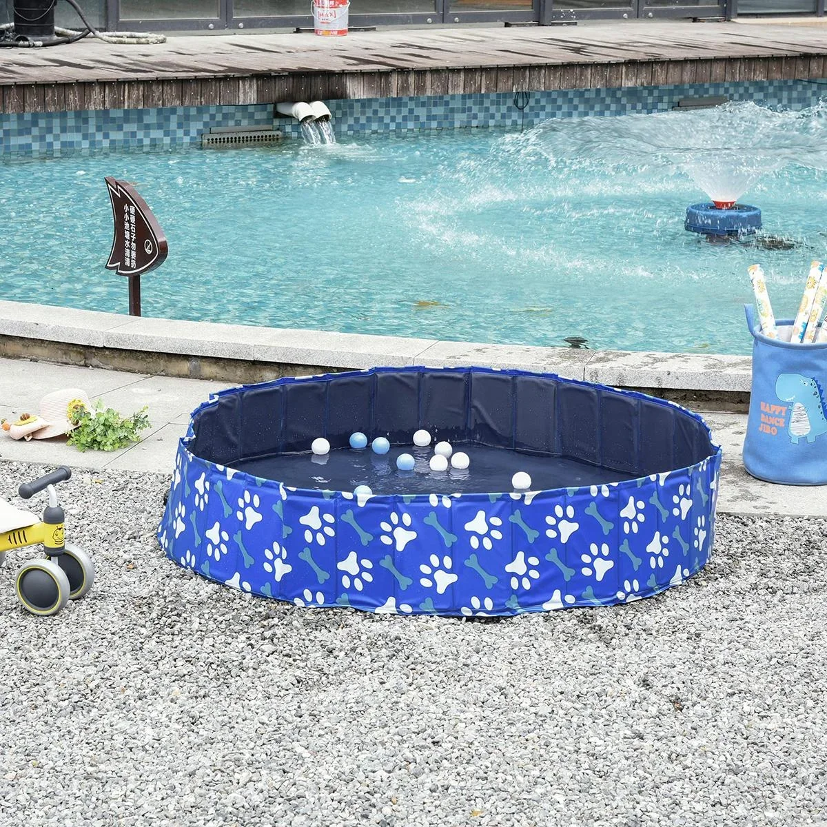 Hundepool mit Wasserablassventil blau - 7
