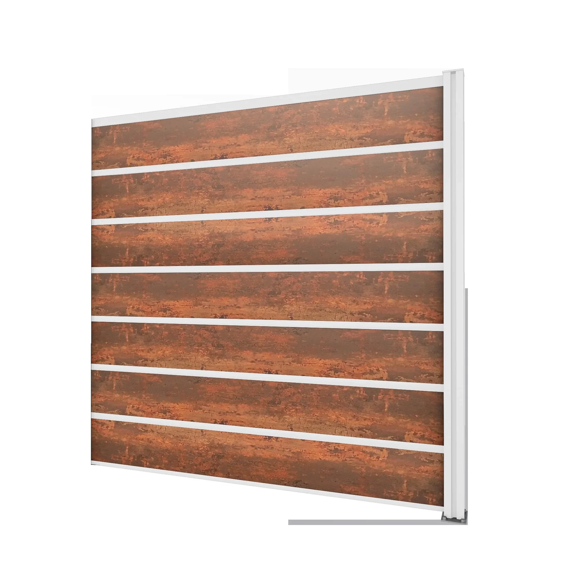 Sichtschutz Erweiterung, weiß, 1,94 x 1,86 m, Schichtstoffplatten Rostoptik - 0