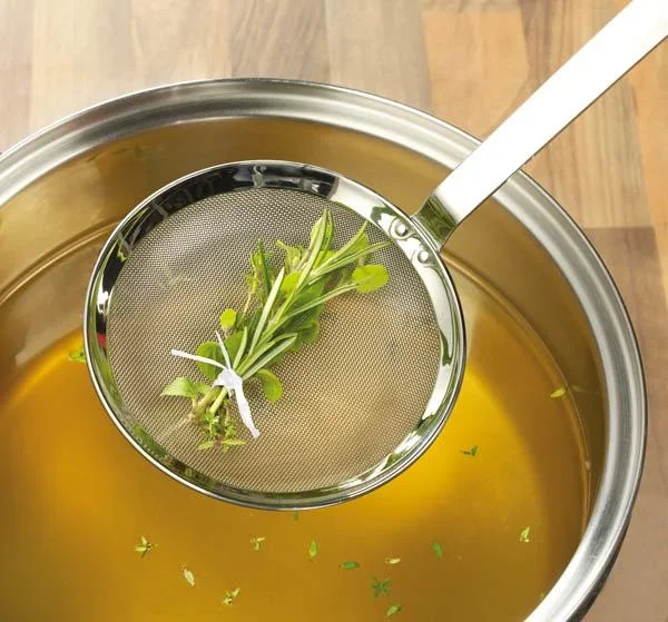 Profi Sieblöffel mit Feinsieb, Edelstahl, 38 cm - 0