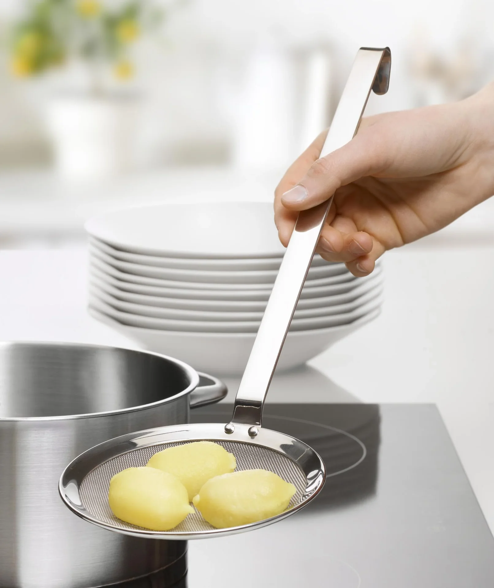 Profi Sieblöffel mit Feinsieb, Edelstahl, 38 cm - 3