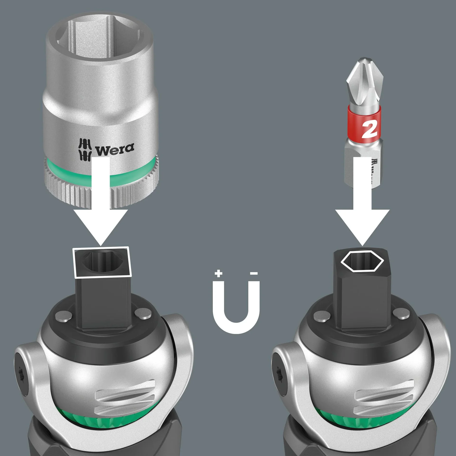 Knarre Zyklop Kompakt mit integirertem Bit-Magazin, 13-teilig - 1