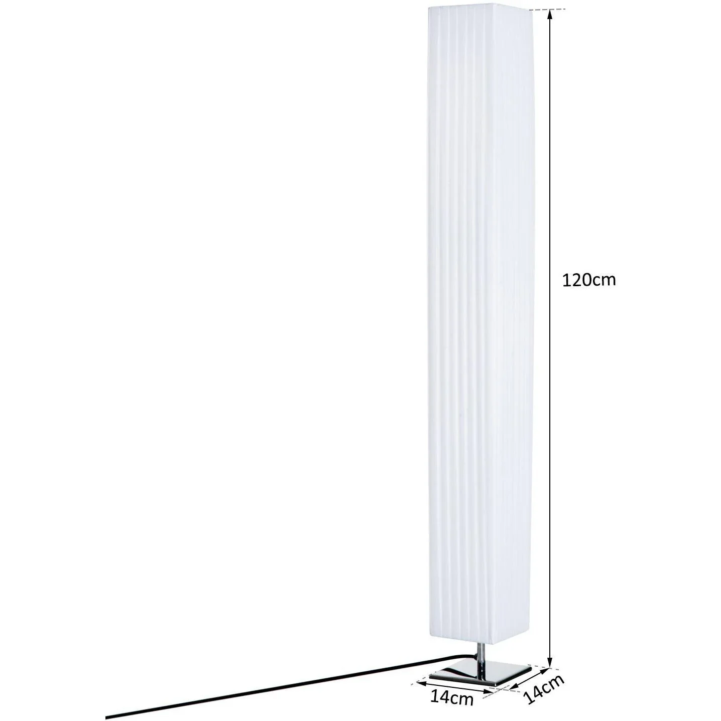 Stehlampe Wohnzimmer E27 Edelstahl 120cm Weiß - 4
