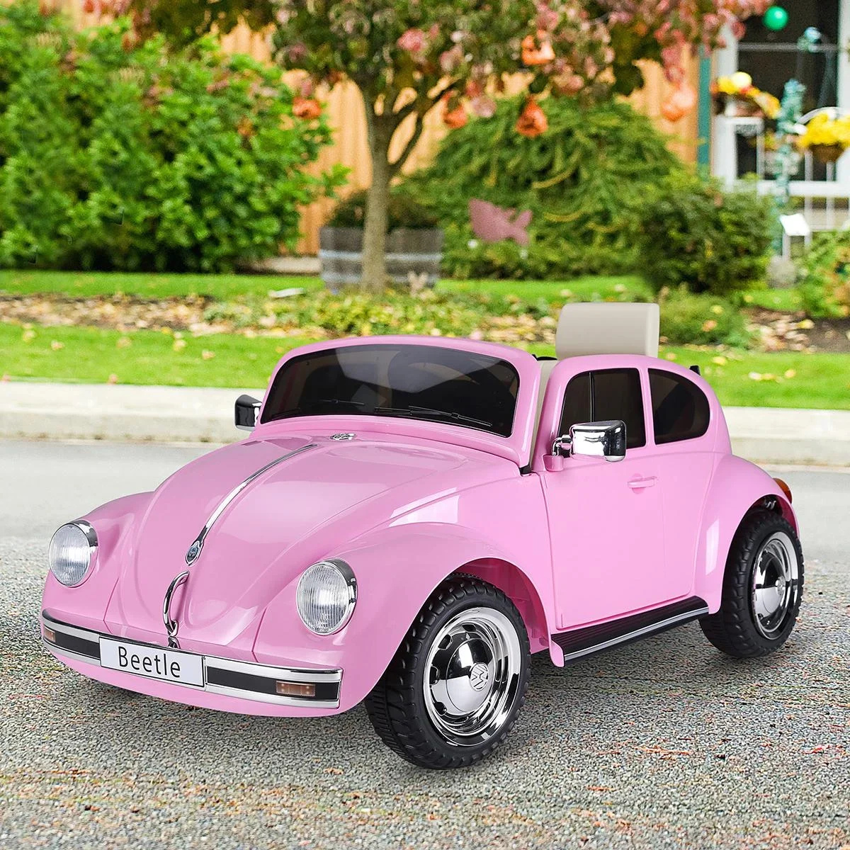 Kinderauto von Volkswagen Beetle Kinderfahrzeug Elektroauto mit MP3 Licht Musik Kunststoff Metall 108,5 x 63 x 51,5 cm - 0