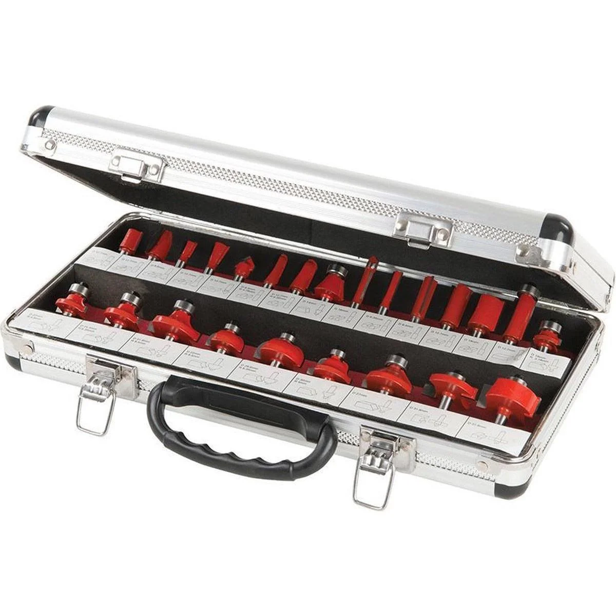 1500 W Oberfräse 1/2" MIT 24-teiligem 1/4" TCT Oberfräsersatz - 0