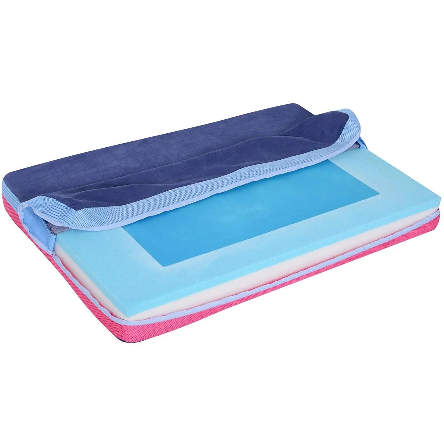 Hundebett Hundekissen Wendekissen Hundedecke für Haustiere Memory Foam Blau 88 x 56 x 10 cm - 0