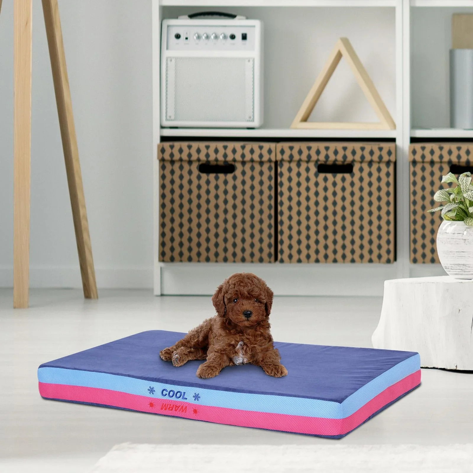 Hundebett Hundekissen Wendekissen Hundedecke für Haustiere Memory Foam Blau 88 x 56 x 10 cm - 2